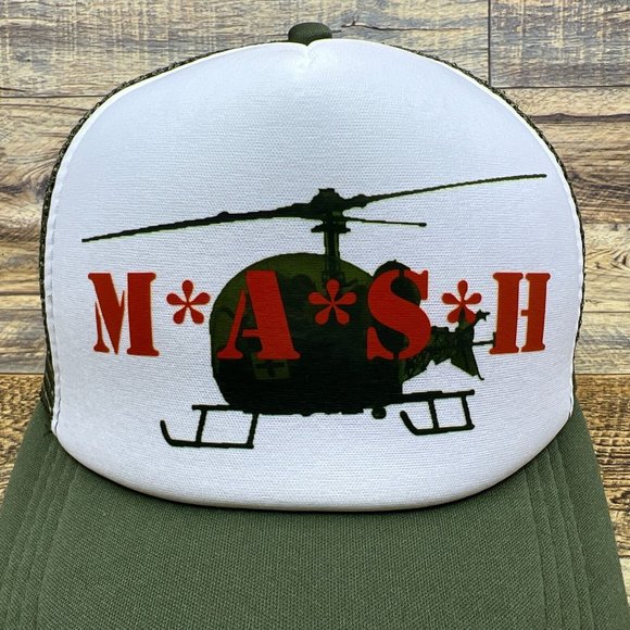 M*A*S*H Mens Trucker Hat Green Snapback 1972 Retro TV Show Baseball Cap - Picture 3 of 8